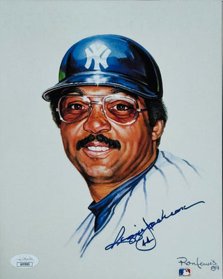 Reggie Jackson Autographed 8x10 Ron Lewis Print (JSA)