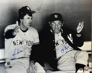 Yogi Berra & Lou Piniella Autographed Yankees 16x20 Baseball Photo (PSA)