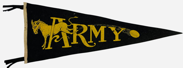 Vintage 1940’s ARMY MULE kicking football Felt Souvenir Pennant Banner