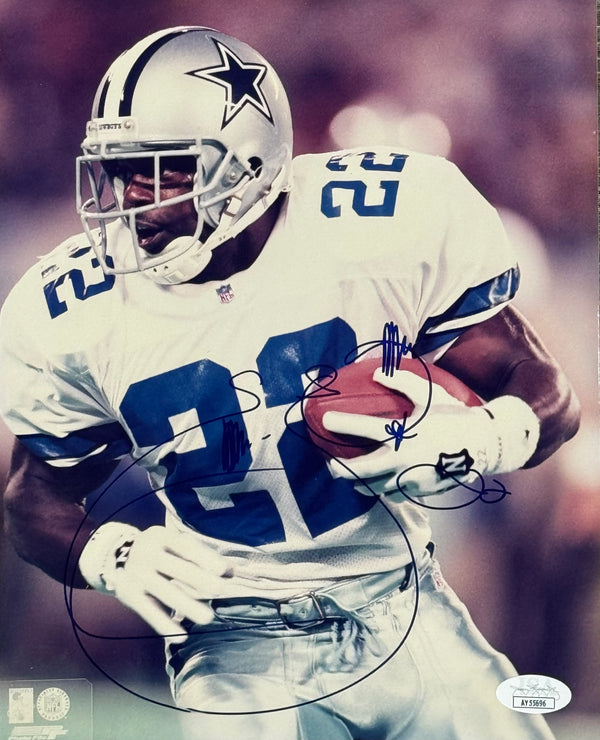 Emmitt Smith Autographed 8x10 Football Photo (JSA)