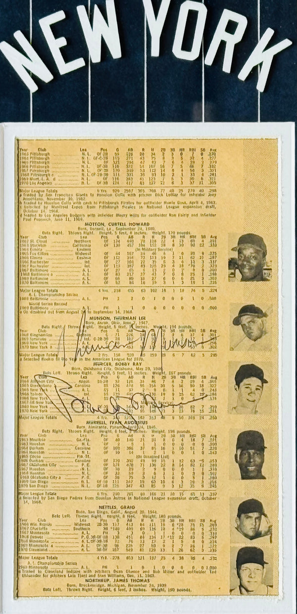 Thurman Munson Autographed Who's Who In Baseball Reference Book Page Framed (JSA)