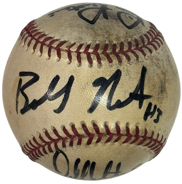 Jeff Conine Bob Natal Rick Renteria Darrell Whitmore Signed Official NL Baseball