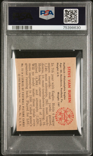 Steve Van Buren 1950 Bowman Card #23 (PSA 7)