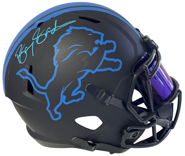 Barry Sanders Autographed Detroit Lions Full Size ECLIPSE Helmet Visor (Schwartz Sports)