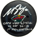 Matthew Boldy Minnesota Wild Authentic Signed Game Used Puck (Fanatics)