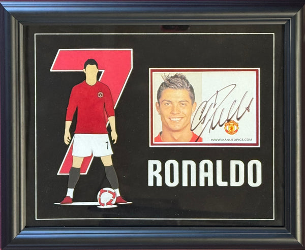 Cristiano Ronaldo Autographed Manchester United Team Card Framed (JSA)