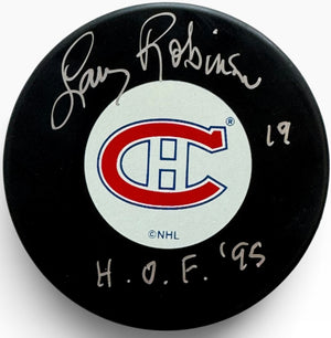 Larry Robinson Autographed Canadiens Official Puck (JSA)
