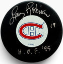 Larry Robinson Autographed Canadiens Official Puck (JSA)