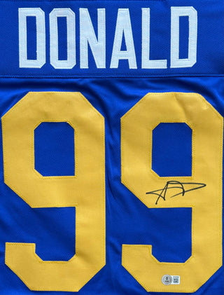 Aaron Donald Autographed Rams Custom Jersey (Beckett Witness)