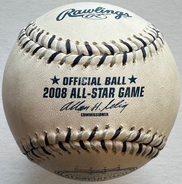 Derek Jeter Justin Morneau Milton Bradley Autographed 2008 All Star Baseball (JSA)