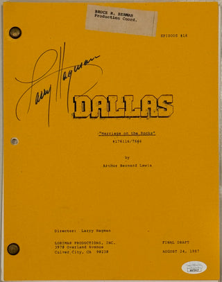 Larry Hagman Signed Dallas Series Marriage On the Rocks Autographed Script (JSA)