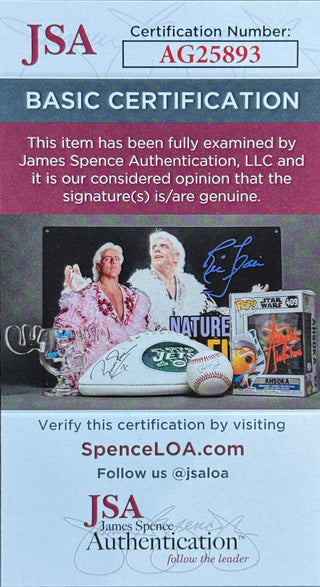 Reggie Jackson Autographed 8x10 Induction Day Stat Card (JSA)