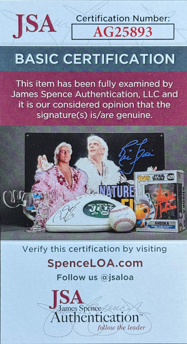 Reggie Jackson Autographed 8x10 Induction Day Stat Card (JSA)