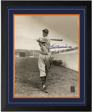 Ted Williams Signed Minneapolis Miller Posed Swing Framed 16x20 Photo (Green Diamond)