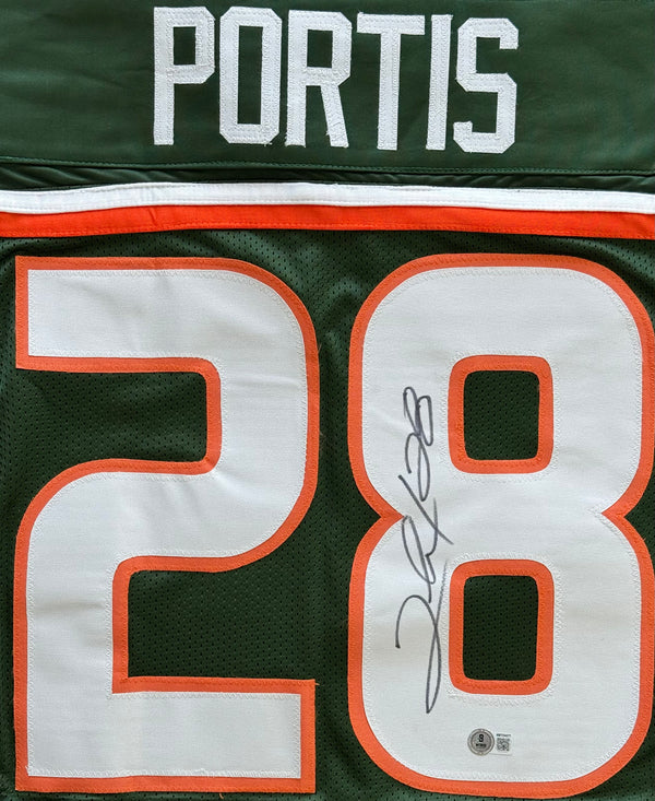 Clinton Portis Autographed Miami Hurricanes Custom Jersey (Beckett Witness)