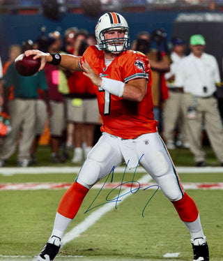 Chad Henne Autographed Miami Dolphins 16x20 Football Photo
