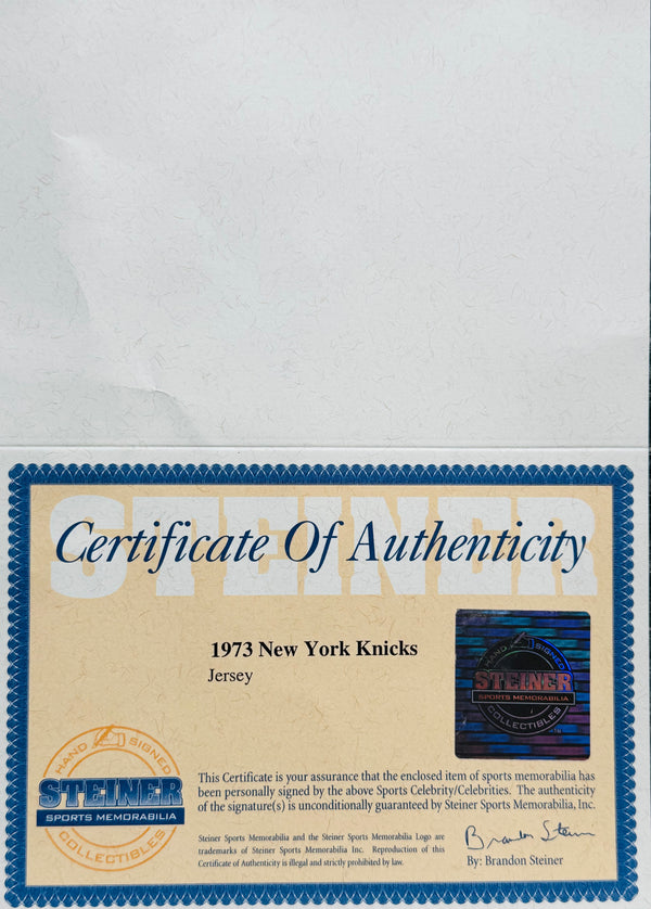 1972-73 New York Knicks Autographed Team Signed Jersey (Steiner)
