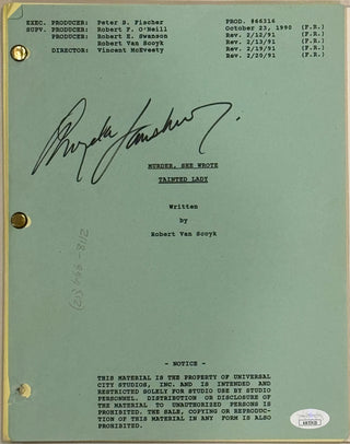 Angela Lansbury Signed Murder She Wrote Autographed Script Tainted Love (JSA)