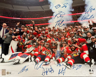 Florida Panthers Multi Signed 2024 Stanley Cup Champions 16x20 Photo (Beckett Witness)