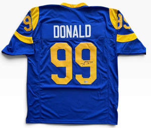 Aaron Donald Autographed Rams Custom Jersey (Beckett Witness)