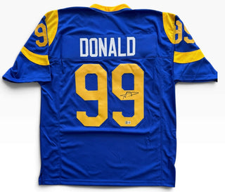 Aaron Donald Autographed Rams Custom Jersey (Beckett Witness)