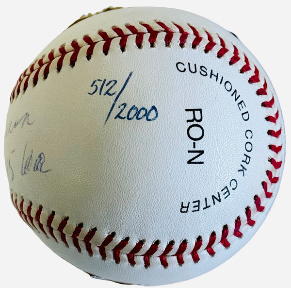 Hank Aaron Signed "715 HR" Official National League Ball L/E 33 Cent Stamp #512/2000 (JSA)