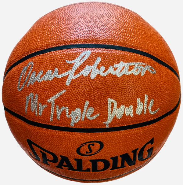 Oscar Robertson Mr. Triple Double Autographed Spalding Basketball (JSA)