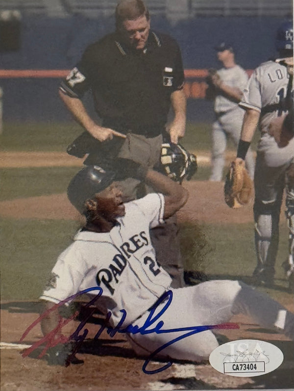 Rickey Henderson Autographed 4x5 Baseball Photo (JSA)