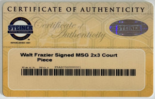 Walt Frazier Signed MSG 2x3 Court Piece Framed (Steiner)