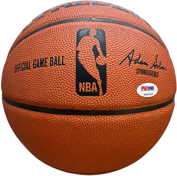 Magic Michael & Larry Signed Spalding Official Leather Game Basketball (PSA & UDA)