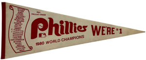 1980 Phillies World Champions Large Vintage Pennant Banner