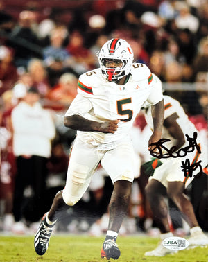 Justin Scott Autographed Miami Hurricanes 8x10 Photo (JSA)