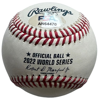 Jeremy Pena Autographed 2022 World Series Official Major League Baseball (PSA)