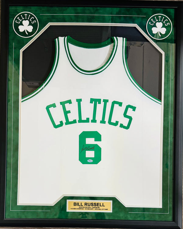 Bill Russell Autographed Framed Celtics Mitchell & Ness Authentic Jersey