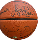Magic Michael & Larry Signed Spalding Official Leather Game Basketball (PSA & UDA)