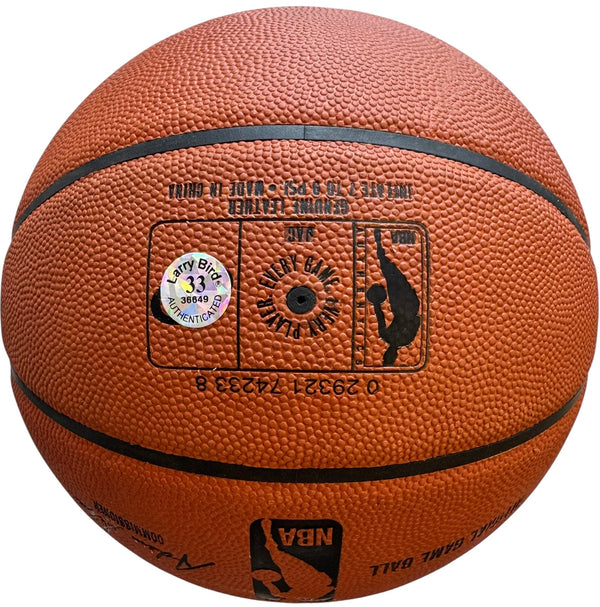 Magic Michael & Larry Signed Spalding Official Leather Game Basketball (PSA & UDA)