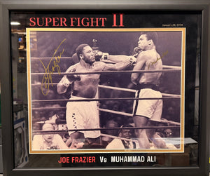 Muhammed Ali & Joe Frazier Signed 16x20 Framed Boxing Photo (JSA)