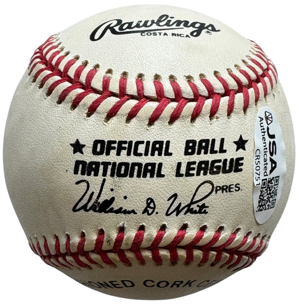 Eddie Mathews Autographed Official National League Baseball (JSA)