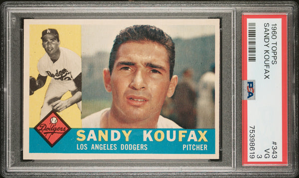 Sandy Koufax 1960 Topps Card #343 (PSA 3)