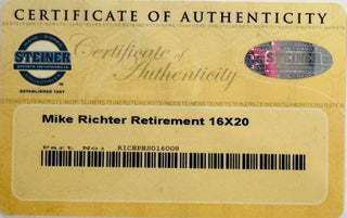 Mike Richter Autographed Retirement 16x20 Hockey Photo (Steiner)