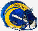 Kurt Warner Autographed Rams Full Size Speed Helmet (Beckett Witness)