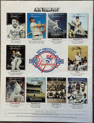 David Cone Autographed New York Post The Yankees Century Program (JSA)