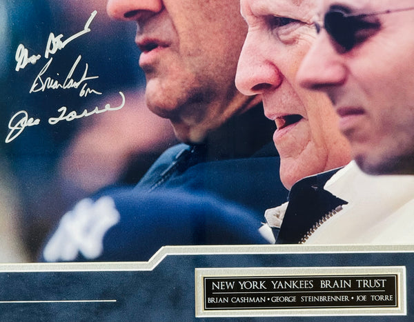 Joe Torre George Steinbrenner & Brian Cashman Signed 16X20 Framed Photo (Steiner)