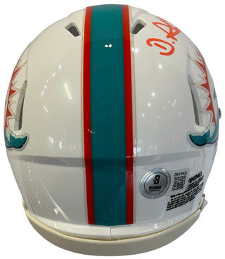 De’Von Achane Autographed Dolphins Speed Mini Helmet (Beckett)