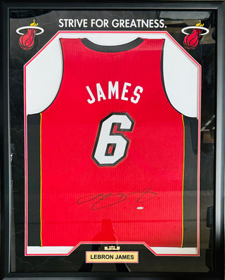 LeBron James Autographed Miami Heat framed Jersey (Upper Deck)