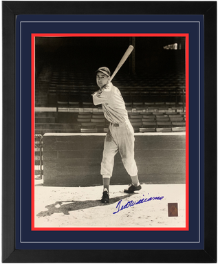 Ted Williams Signed 1939 Rookie Posed Swing Framed 16x20 Photo (Green Diamond)