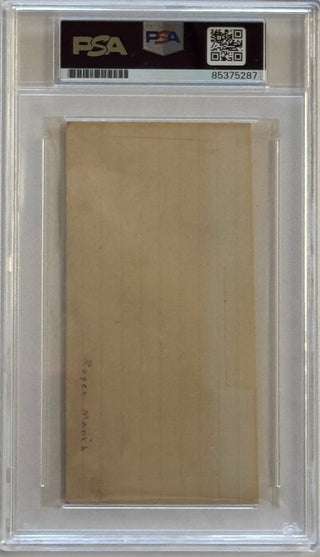 Roger Maris Auto Grade Gem Mint 10 Signed Index Card (PSA)