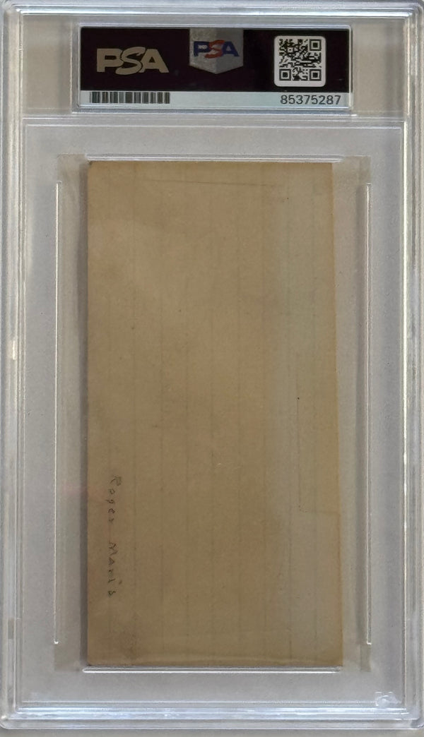 Roger Maris Auto Grade Gem Mint 10 Signed Index Card (PSA)