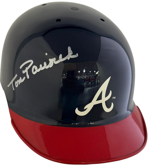 Tom Pacorek Autographed Atlanta Braves Mini Helmet