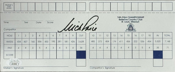 Nick Price Autographed Bellerive Country Club Scorecard (JSA)